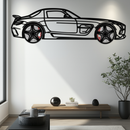 Mercedes SLS AMG Metal Wall Art – Rotating Wheel Car Silhouette • Luxury Automotive Decor • Perfect Gift for Car Lovers - KAFMEKA075