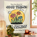 DecorBites™ Cartoon Flowers Tapestry Wall Hanging | Kawaii Room Decoration & Boho Wall Decor