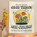 DecorBites™ Cartoon Flowers Tapestry Wall Hanging | Kawaii Room Decoration & Boho Wall Decor