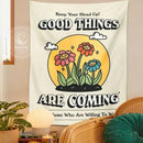 DecorBites™ Cartoon Flowers Tapestry Wall Hanging | Kawaii Room Decoration & Boho Wall Decor