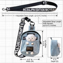 Kawaii Denim Crossbody Sling Bag with Sheep Charm Adjustable Strap