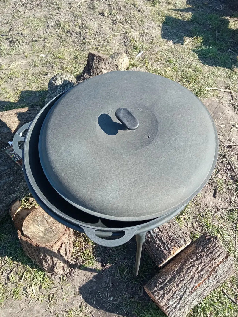 17,96 quart Cast Iron Braiser with Cast Iron Lid,Cauldron for Outdoor Cooking