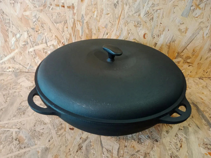 17,96 quart Cast Iron Braiser with Cast Iron Lid,Cauldron for Outdoor Cooking