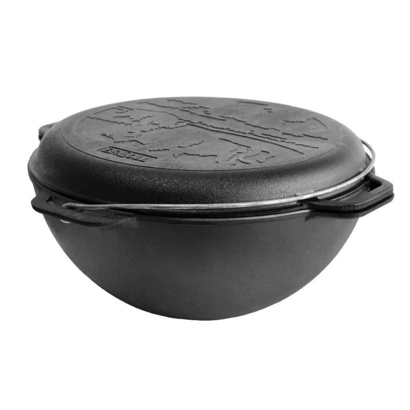 12,68 quart Combo Cooker Cauldron Asian Kazan with a Frying Pan Lid Dutch Oven