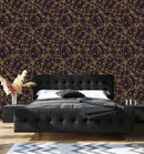 Black Wallpaper with Gold Pattern