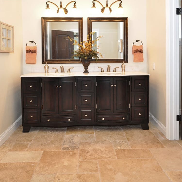 Mina Rustic Antique Pattern Brushed, Chiseled, and Partially Filled - Full Truckload installed bathroom