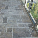 Silver Antique Pattern Brushed, Chiseled, and Partially Filled - Full Truckload grouted installation 