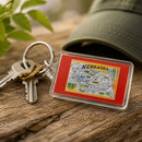 Acrylic Nebraska Cities Map Keychain | 4" x 2" | Nebraska State Historical Society