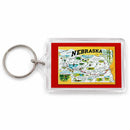 Acrylic Nebraska Cities Map Keychain | 4" x 2" | Nebraska State Historical Society