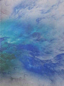 Stormy Sea Designer Printed AIDA Fabric. Canvas for embroidery with an applied background  KF-1059A