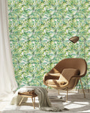 Green Leaves and Monstera Wallpaper