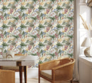 Contemporary Exotic Floral Wallpaper