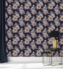 Stylish Dark Floral Wallpaper Tasteful