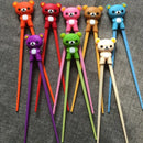 Kids bear panda cat learning chopsticks set dining room training gift