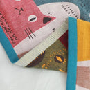 Kids cute cats multicolored cotton gauze bath towel for bathroom