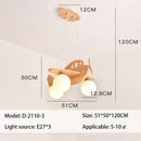 Kids wood airplane pendant light bedroom with frosted glass bulbs