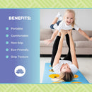 Kid's Sticky Yoga Mat with Fun Designs - Durable, Eco-Friendly