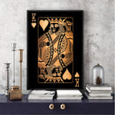King of Hearts - Gold Canvas