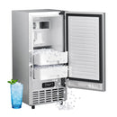 Kismile Commercial Built-in Ice Maker Machine,80Lbs/Day,Under Counter Ice Cube Maker with 24H Timer,Reversible Door,Built-in Freestanding Ice Maker for Home & Office(Silver)