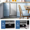 Kismile Commercial Built-in Ice Maker Machine,80Lbs/Day,Under Counter Ice Cube Maker with 24H Timer,Reversible Door,Built-in Freestanding Ice Maker for Home & Office(Silver)