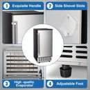 Kismile Commercial Built-in Ice Maker Machine,80Lbs/Day,Under Counter Ice Cube Maker with 24H Timer,Reversible Door,Built-in Freestanding Ice Maker for Home & Office(Silver)