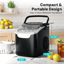 Kismile Ice Makers Countertop with Handle,8 Cubes in 6 Mins,Portable Ice Machine with Self-Cleaning for Home 58012RIM0