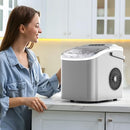 KISMILE Ice Makers Countertop,Portable Ice Maker Machine with Handle,Self-Cleaning Ice Maker, 26Lbs/24H, 9 Ice Cubes Ready in 8 Mins, for Home/Office/Kitchen