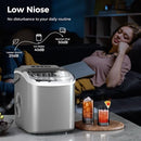 KISMILE Ice Makers Countertop,Portable Ice Maker Machine with Handle,Self-Cleaning Ice Maker, 26Lbs/24H, 9 Ice Cubes Ready in 8 Mins, for Home/Office/Kitchen