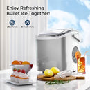 KISMILE Ice Makers Countertop,Portable Ice Maker Machine with Handle,Self-Cleaning Ice Maker, 26Lbs/24H, 9 Ice Cubes Ready in 8 Mins, for Home/Office/Kitchen