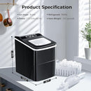 KISMILE Portable Countertop Ice Maker,9 Cubes Ready in 6-8 Minutes,Comact Ice Maker Machine with Scoop and Basket