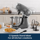 Kismile Stand Mixer, 5.5-Quart Electric Mixer with 12 Speeds CF3715