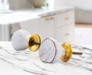 Mascot Hardware Tropical Leaves 1-2/3 in. White Cabinet Knob (Pack of 10)