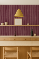 Dolce Stripe Wallpaper, eggplant and mauve