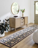 Kittredge Floral Black Wool Rug