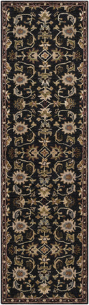 Kittredge Floral Black Wool Rug