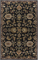 Kittredge Floral Black Wool Rug