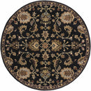 Kittredge Floral Black Wool Rug