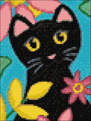 Kitty and Flowers CS2359 5.9 x 7.9 inches Crafting Spark Diamond Painting Kit