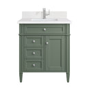 James Martin Brittany 30" Single Bathroom Vanity, Smokey Celadon