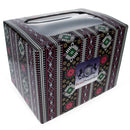 Geometric Design Ukrainian Gift Box with Display Window 7.1 x 5.5 x 5.5 Inches