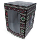 Geometric Design Ukrainian Gift Box with Display Window 7.1 x 5.5 x 5.5 Inches