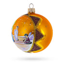 Divine Angels Greeting Jesus Glass Ball Christmas Ornament 3.25 Inches