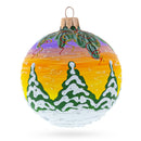 Santa Awaits New Year Holiday Glass Ball Christmas Ornament 3.25 Inches