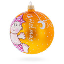 Girl with Candy Cane Glass Ball Baby's First Christmas Ornament 4 Inches