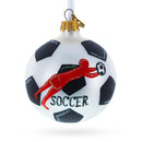 Soccer Player in Action Glass Ball Christmas Sports Ornament 3.25 Inches