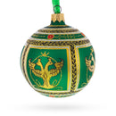1912 Napoleonic Royal Green Glass Ball Christmas Ornament 3.25 Inches
