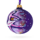 Ballet Dancer on Purple Glass Ball Christmas Ornament 3.25 Inches