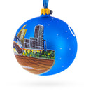 Chicago Reflections at Night Glass Ball Christmas Ornament 4 Inches