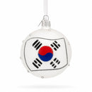 Flag of South Korea Glass Ball Christmas Ornament 3.25 Inches