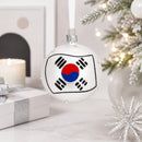Flag of South Korea Glass Ball Christmas Ornament 3.25 Inches